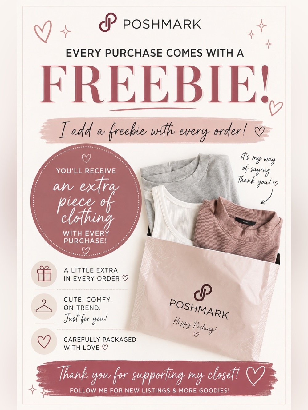 Freebies with every purchase!